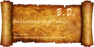 Belinszky Diána névjegykártya